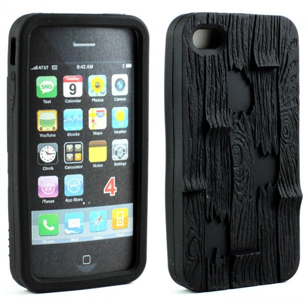Wholesale iPhone 4 4S 3D Plank Case (Black)
